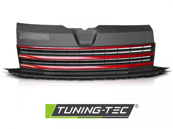 Upgrade Sportgrill / Kühlergrill für Volkswagen T6 15-19 schwarz/rot